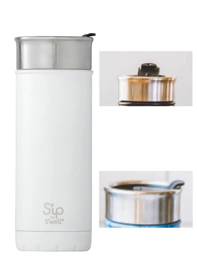 Gambar Swell S'well Flat White Travel Mug Termos Tumbler Water Bottle Sip - 16ozSip-White dari sellyasti store undefined 4 Tokopedia