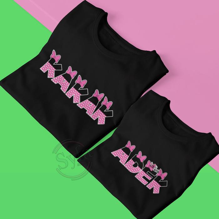 Gambar Baju Kaos Couple Anak Perempuan / Kaos Atasan Sibling Anak Umur 1 - 12 Tahun - Hitam, S Adek dari syfaaolshop undefined Tokopedia