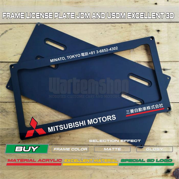 Gambar Frame License Plate Car JDM USDM 3D Mitsubishi Motor - usdm dari WARTEMSHOP undefined Tokopedia
