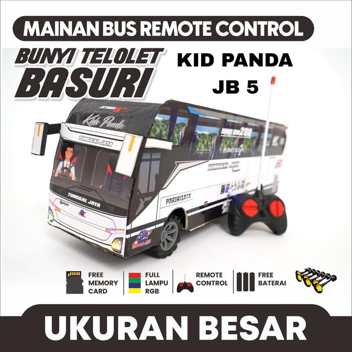 Gambar Miniatur Bus Mainan Bus Remot Control Nyala lampu Bunyi Telolet - KIDS PANDA JB5 dari bus telolet viral undefined Tokopedia