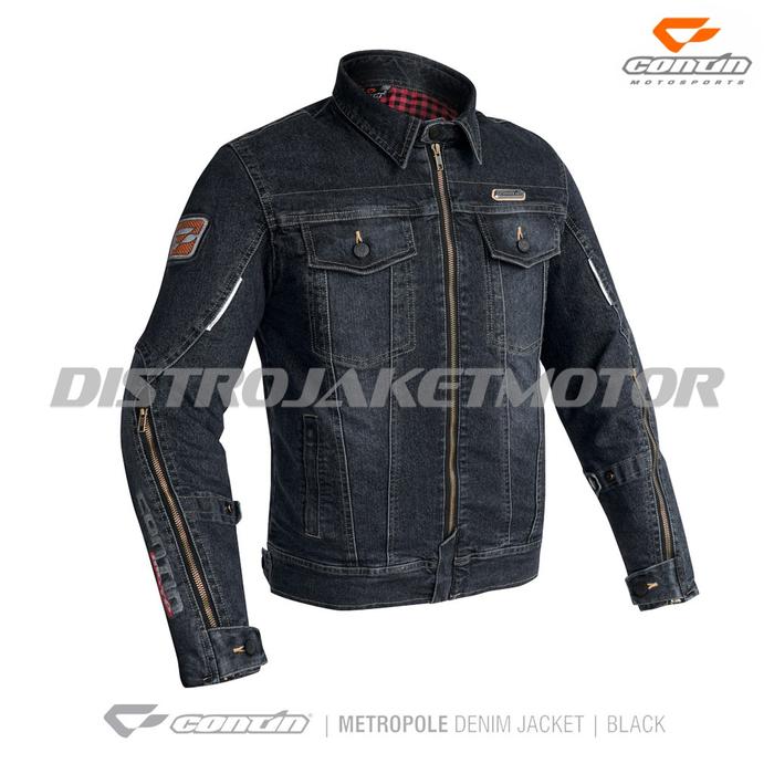 Gambar Jaket Contin METROPOLE Denim Riding Jeans | CONTINMOTO - BLACK, S dari Distro Jaket Motor undefined Tokopedia