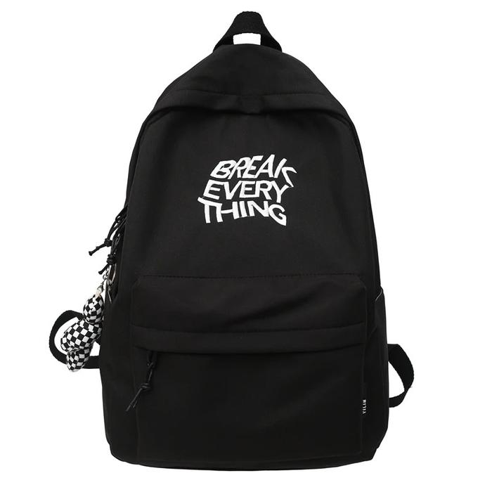 Gambar Tas Ransel Distro Kanvas Pria Wanita Tas Punggung Sekolah Kuliah Korea - Hitam Putih dari eRKa Wallet Store undefined Tokopedia
