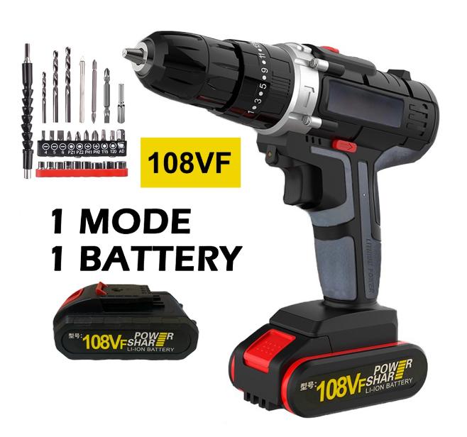 Gambar Bor Cordless Listrik 1 Set Lengkap 108VF/ 198VF 10mm Reversible - 108VF 1MODE 1BT dari VETTY SHOP undefined Tokopedia