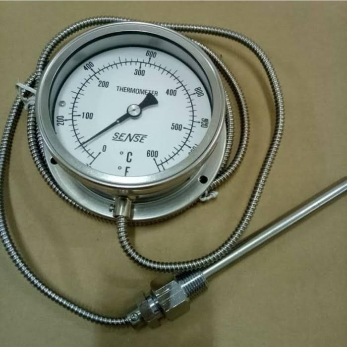 Gambar Thermometer Gauge Model kapiler Capillary 4" inch SENSE 500°C / 7meter dari Teknik Industri Manufacturing undefined Tokopedia
