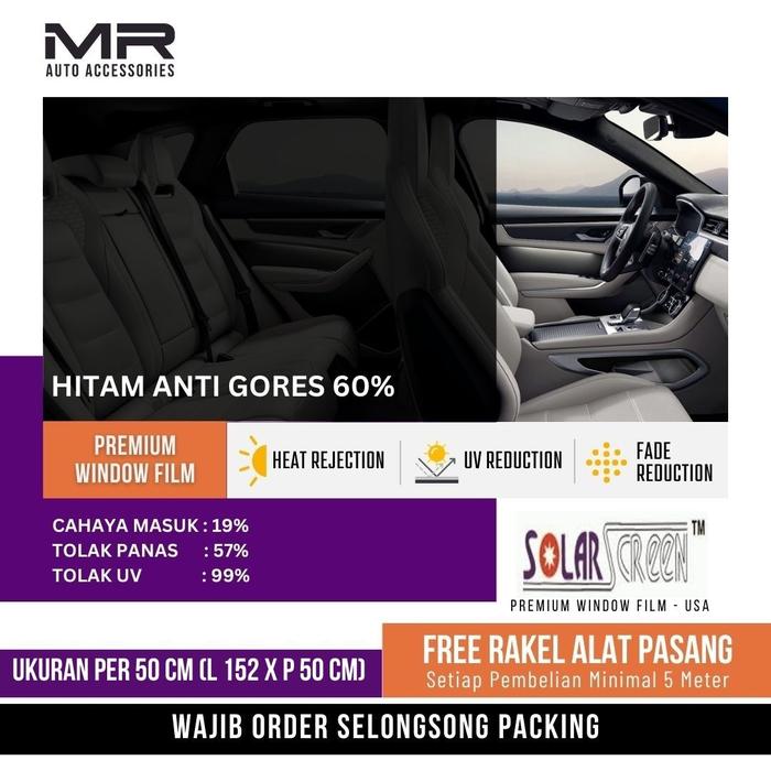 Gambar Kaca Film Premium Hitam / Riben Solar Screen USA Mobil Gedung Meteran - 60 Persen dari Mr.Variasi undefined Tokopedia