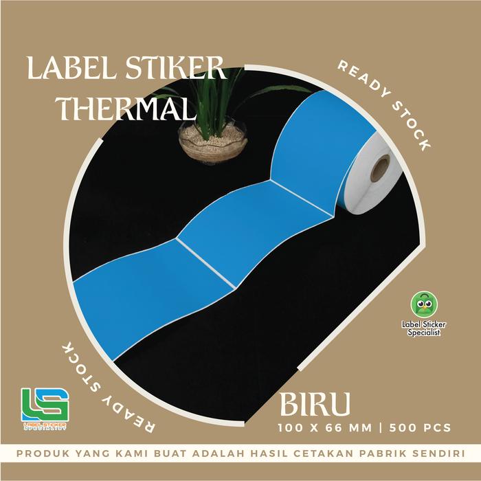 Gambar LabelStiker Barcode thermal 100x66 MM Warna - biru isi 500 dari Label Sticker Specialist undefined Tokopedia