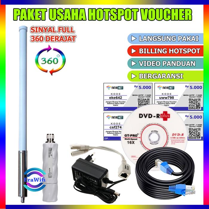 Gambar Paket Usaha Wifi Hotspot RT RW Net 5 Km 360 Derajat Sistem Voucher - Groove A 52HPn dari Era Wifi undefined Tokopedia