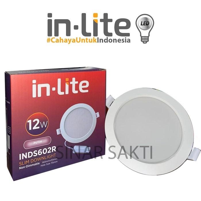 Gambar INLITE Lampu Downlight LED 12w 12 Watt Slim Downlight Inlite INDS602R - Putih dari Sinar Sakti Gading undefined Tokopedia
