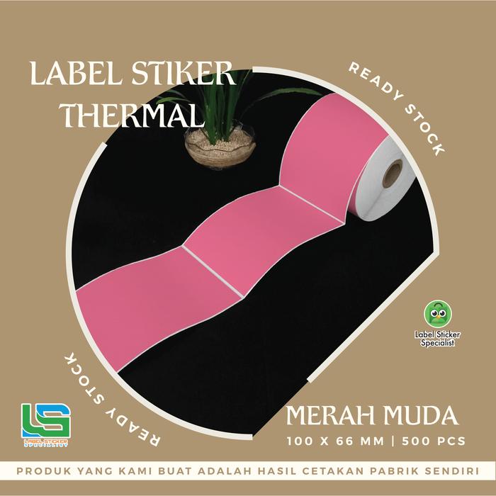 Jual LabelStiker Barcode thermal 100x66 MM Warna - merah muda 500 ...