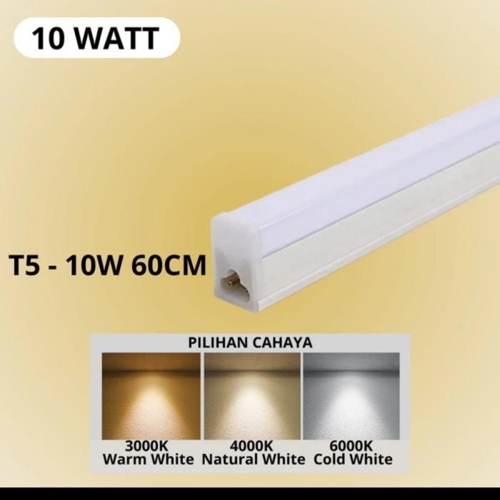 Gambar T5 led 60cm 90cm 120cm 10w 15w 20w T 5  lemari kabinet ceiling plafon - T5 10 W -60 CM, SINAR NATURAL dari eco led lighting undefined Tokopedia