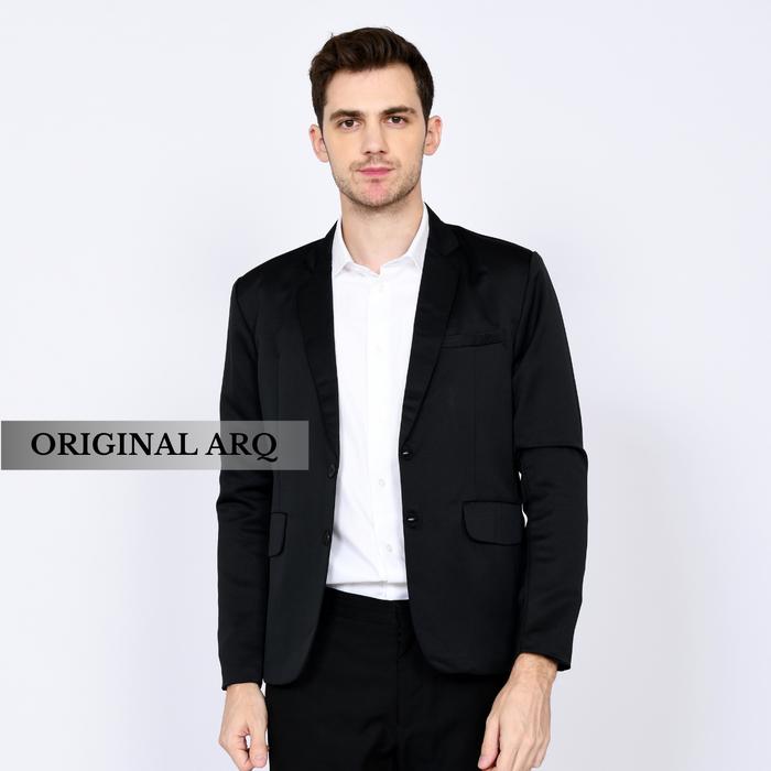 Gambar JAS BLAZER PRIA SLIMFIT ORIGINAL BAHAN PREMIUM TERLARIS - Hitam Polos K2, S dari Blazer Pria Formal undefined Tokopedia
