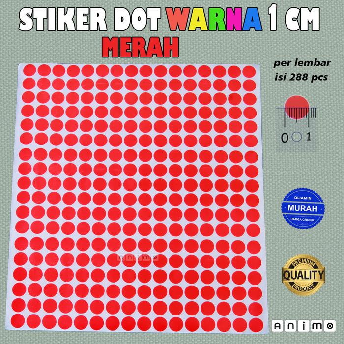 Sticker Kota Jual Stiker Bulat Warna - COLOR DOT STICKERS - Merah 1 CM - Jakarta ...