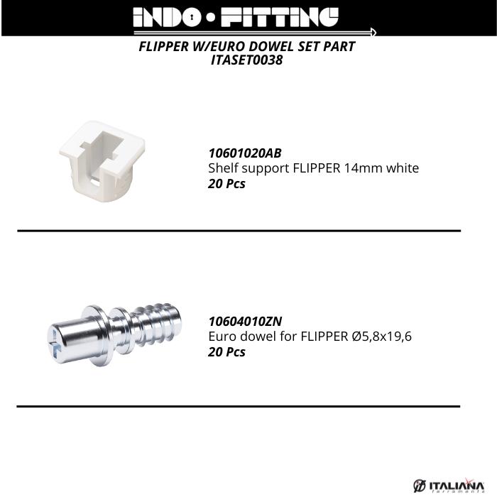 Gambar ITALIANA FLIPPER W/EURO DOWEL - White dari Indofitting Lestari undefined Tokopedia