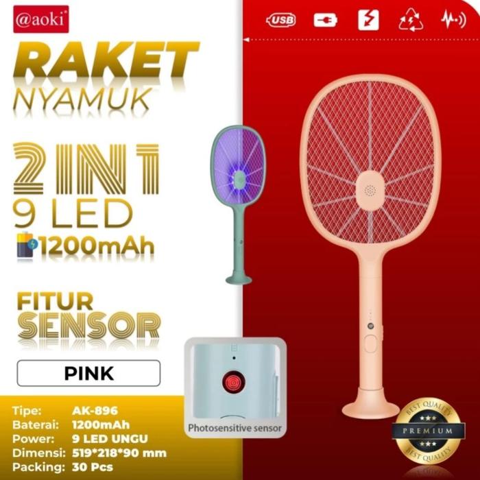 Gambar Aoki Raket Nyamuk + Insect Killer 2in1 Photosensitive Sensor AK-896 - Orange/Pink dari NICA EL undefined Tokopedia