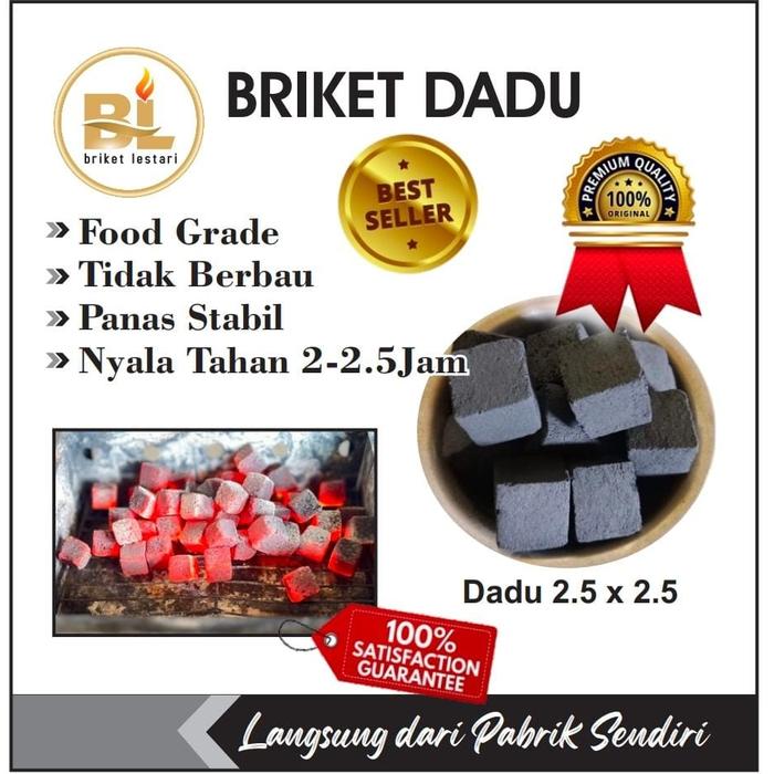 Gambar Arang Briket Cube 2.5 cm X 2.5 cm Export Quality - 1 Kg dari Briket Lestari TGR undefined Tokopedia