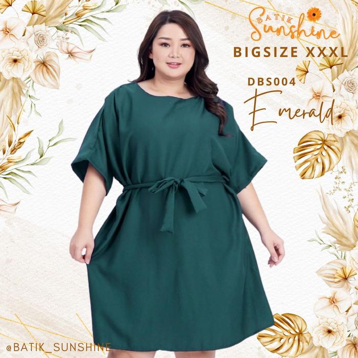Gambar Simple Dress Wanita XXXL / Dress Jumbo / Big Size /Ukuran Besar DBS004 - EMERALD dari Batik Sunshine undefined Tokopedia