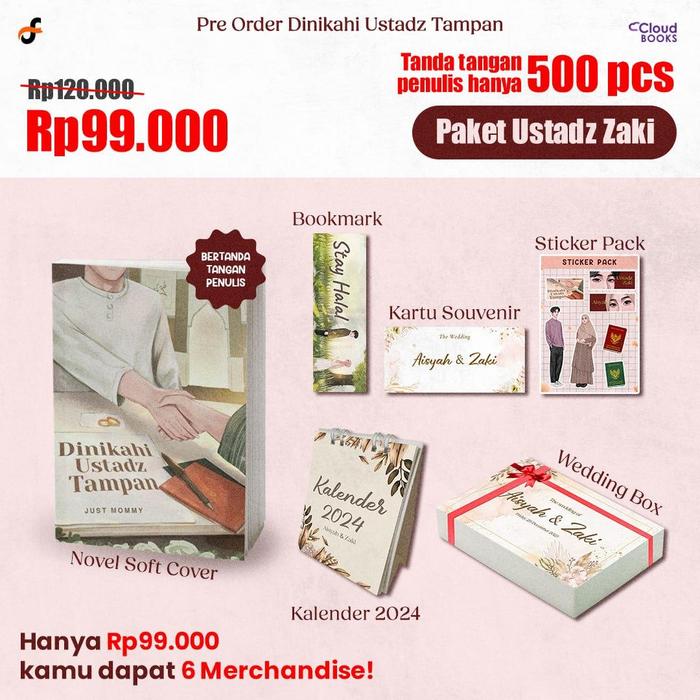 Gambar PO Buku Novel Dinikahi Ustadz Tampan - Just Mommy - Cloudbooks - ustad zaki dari BumifiksiJogjakarta undefined Tokopedia