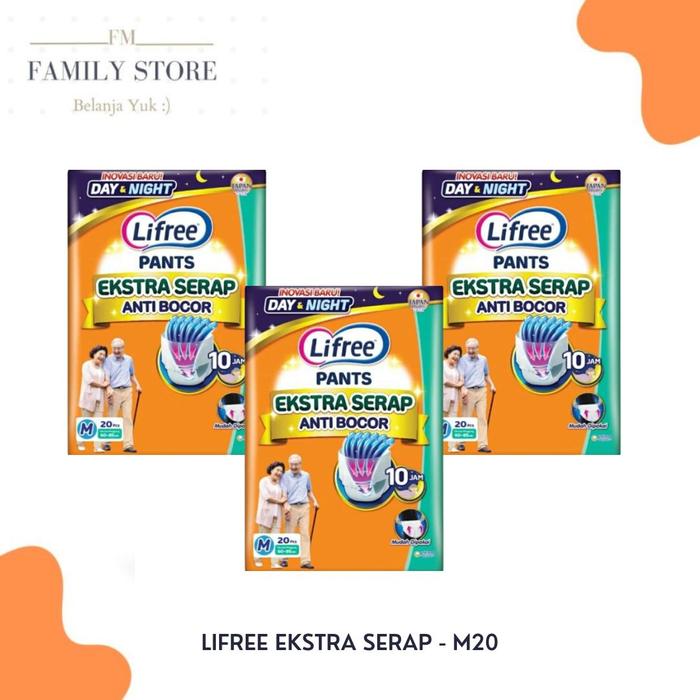 Gambar BARU!! POPOK CELANA DEWASA EKSTRA SERAP LIFREE Anti Bocor 10 Jam - M20 dari Family stoore undefined Tokopedia