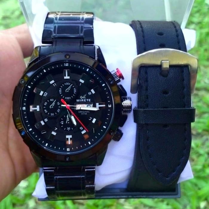 Gambar JAM TANGAN PRIA MIRETE ANALOG TANGGAL HARI AKTIF ORIGINAL TALI RANTAI - hitam no 10 dari PKU STORE undefined Tokopedia