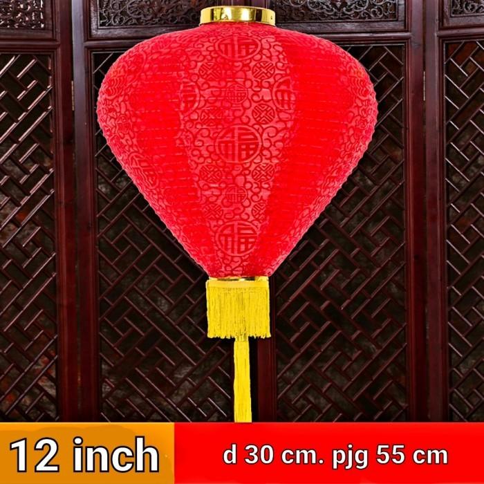 Gambar lampion imlek outdoor vietnam hiasan rumah lampion fu fuk kain merah - Merah 12' dari Toko Memei Fang undefined Tokopedia