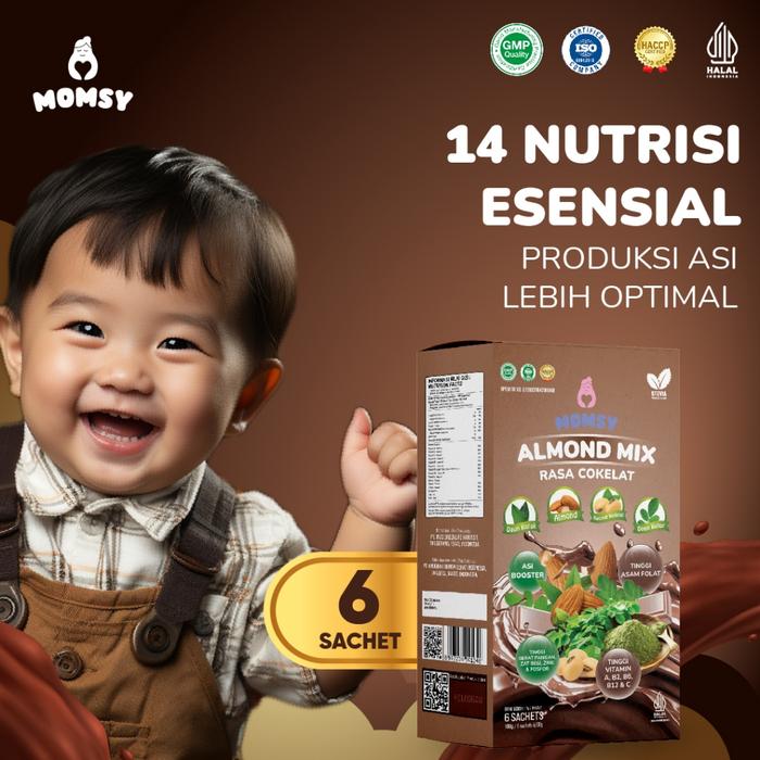 Gambar Momsy Almond Mix - Susu Pelancar ASI - Isi 6 - Coklat dari Baby Wise BSD undefined Tokopedia