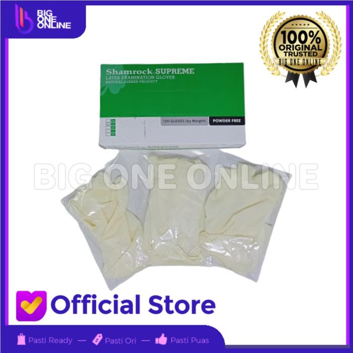 Gambar Shamrock Supreme Latex Gloves, Sarung Tangan Latex Powdered NonPowder - Supreme NP 1Psg, S dari Big One Online undefined Tokopedia