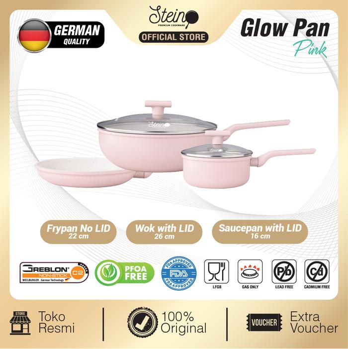 Gambar STEIN GLOWKNIFE - Glowpan Set 5in1 + Diamond Knives Pisau Set 6in1 - Glow Violet, WINDSOR BLUE dari Steincookware Official Store undefined 4 Tokopedia
