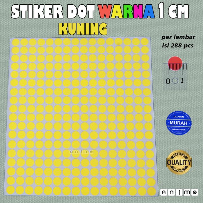 Jual Stiker Bulat Warna - COLOR DOT STICKERS - Kuning 1 CM - Jakarta ...