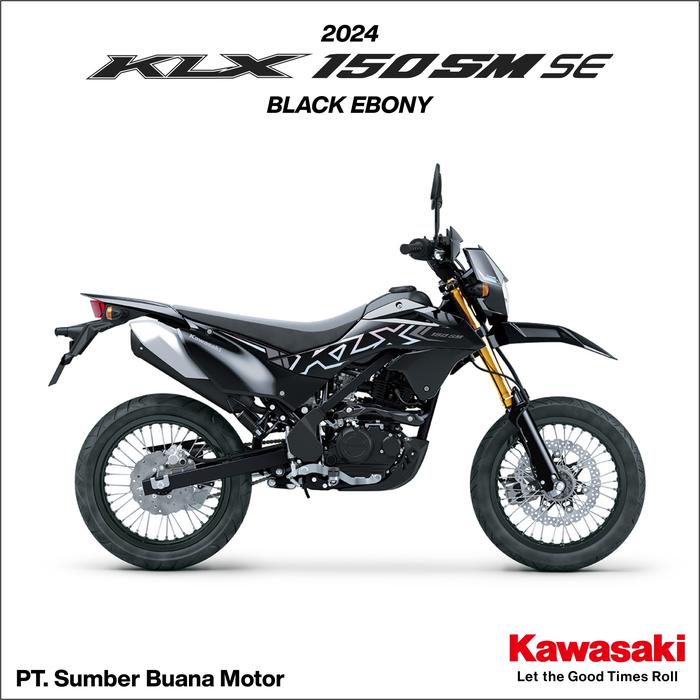 Gambar Kawasaki KLX150SM SE Model Year 2024 - Ebony Black dari Kawasaki Sumber Buana undefined Tokopedia