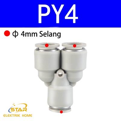 Jual Fitting Pneumatic PY Model Y Selang 4 6 8 10 12 14 16mm - PY4 ...