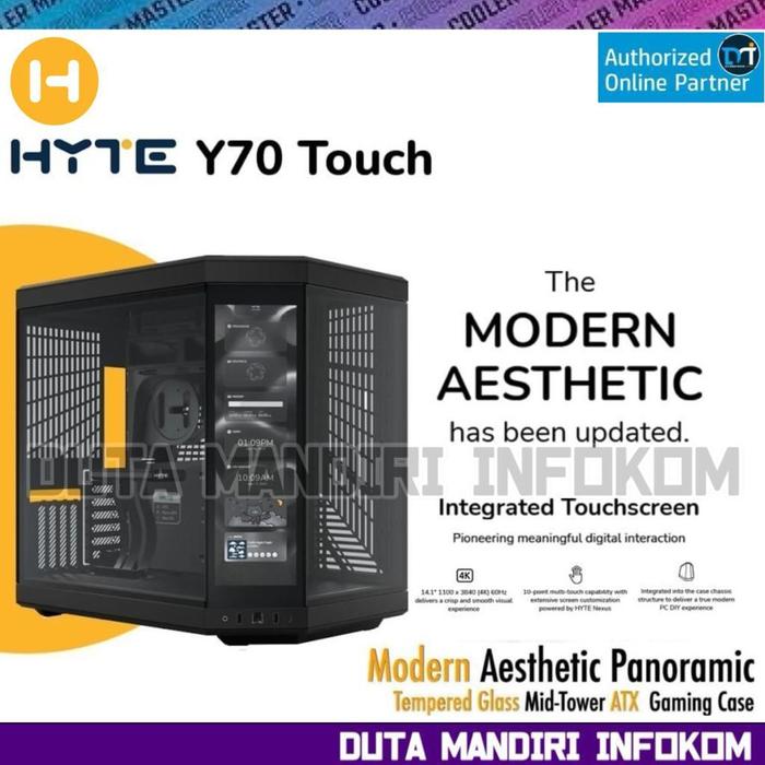 Gambar HYTE Y70 Touch - Modern Aesthetic Mid tower Gaming Case - Black Edition  dari Duta Mandiri Infokom Kota Administrasi Jakarta Pusat Tokopedia