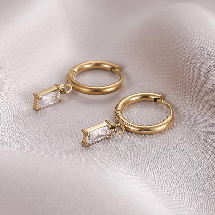 Gambar Nats Living: Anting Hoop Titanium Wanita Anti Karat, Hannah - Diamond dari Nats Living undefined Tokopedia