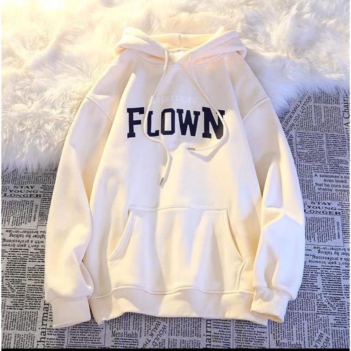 Gambar [COD] Flown Sweater Hoodie Wanita Pria Jumper Oversize - Cream, L dari dipolaris undefined Tokopedia