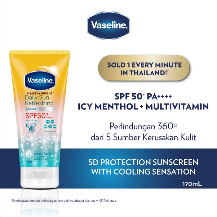 Gambar Vaseline Gluta Hya Serum Burst UV Lotion - Thailand & Indonesia - SPF50 Menthol dari Mariicaca undefined Tokopedia