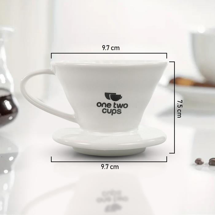 Gambar Paket V60 Dripper Set Keramik dan Kertas Filter Kopi 100pcs - Putih dari Viv Tea & Co undefined Tokopedia