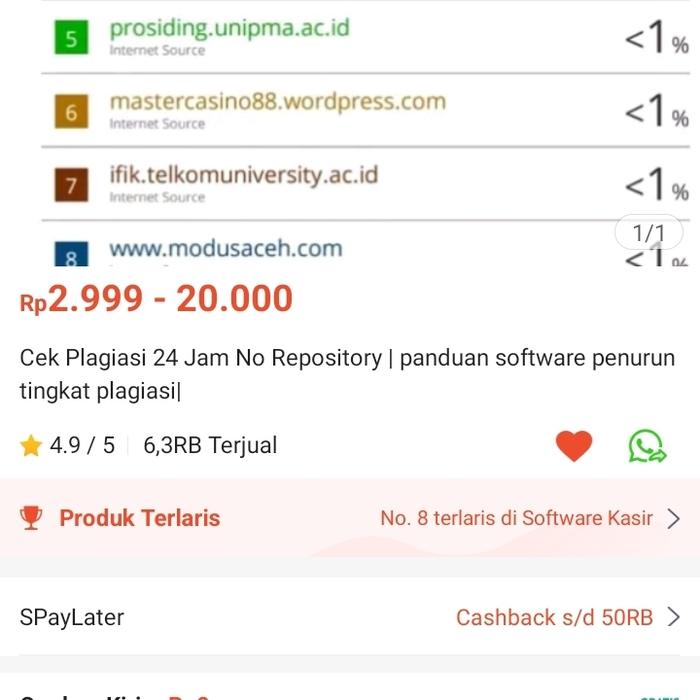 Gambar Cek Plagiasi 24 Jam No Repository | panduan software penurun tingkat dari Disini Ada_NEW undefined Tokopedia