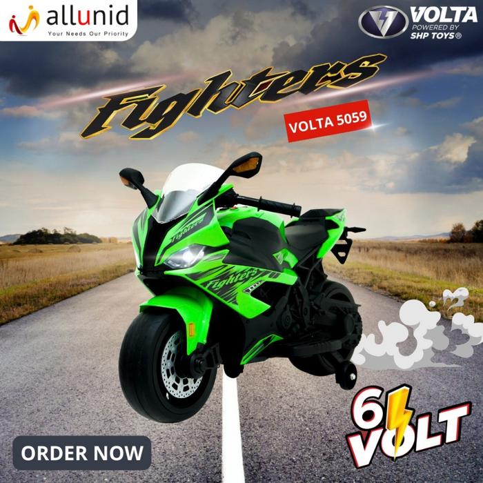 Gambar Mainan Motor Aki Anak Volta 5059 Fighters Sport Bike V5059 - Hijau, DUS BAWAAN dari Mainan Anak Dede undefined Tokopedia