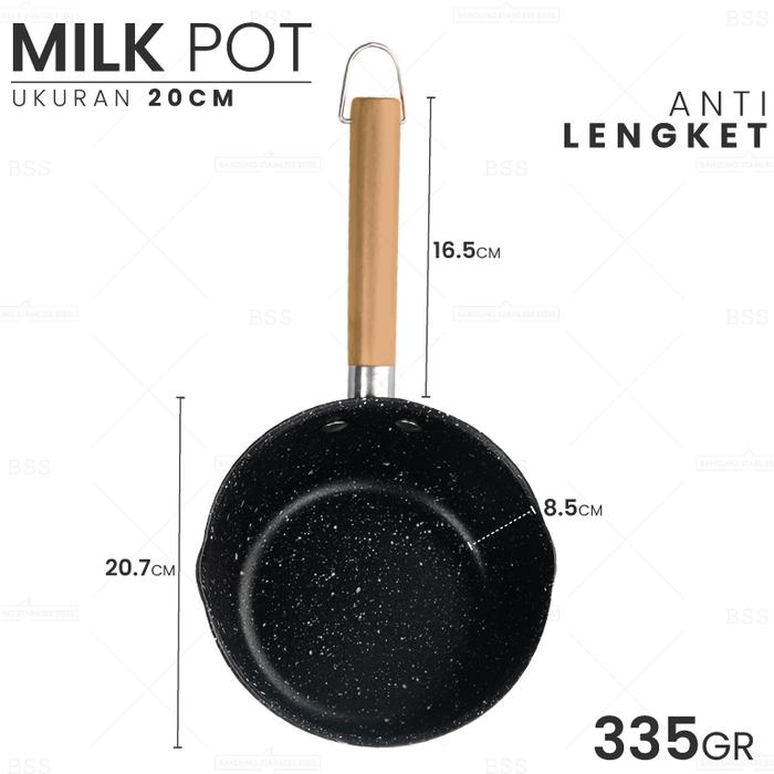 Gambar Promo Panci Susu Hitam Anti Lengket Tebal Iron Lapis Teflon 16cm 18cm - 20cm dari Bandung Stainless Steel undefined Tokopedia