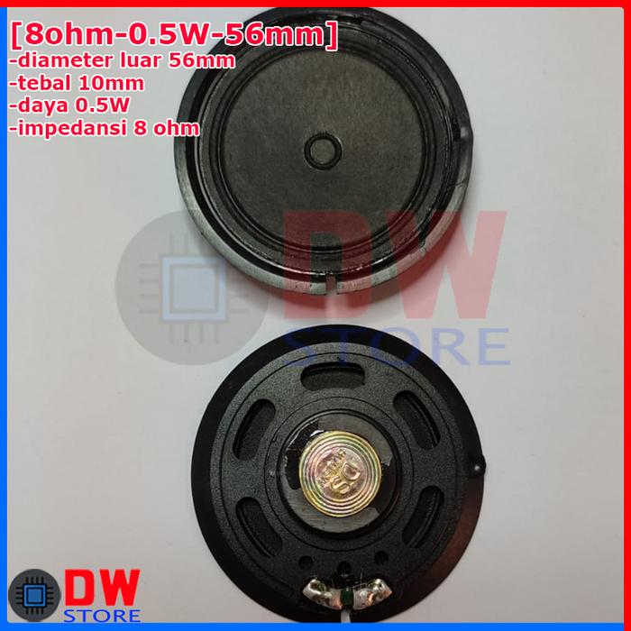 Gambar Speaker Mini Kecil 2W 1W 0.5W 2 4 8 ohm Berbagai Model Ukur Neodymium - 8ohm-0.5W-56mm dari DW-Store Online undefined Tokopedia