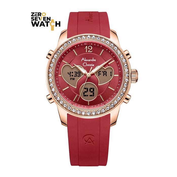 Gambar Jam Tangan Wanita Alexandre Christie AC 9399 Multifunction Rubber - red dari Zero Seven Watch undefined Tokopedia