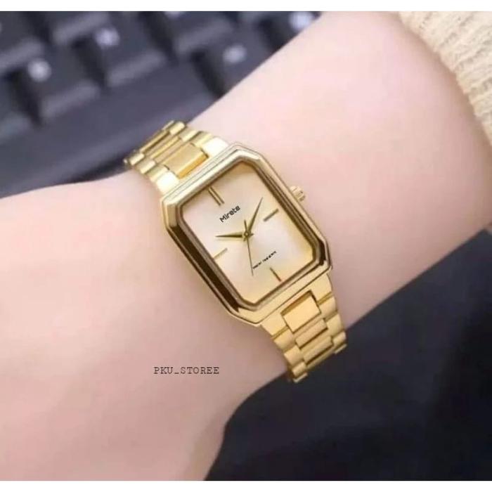Gambar Jam Tangan Wanita Mirete Original Tahan Air Berkualitas Full Stainlees - Gold new dari PKU STORE undefined Tokopedia