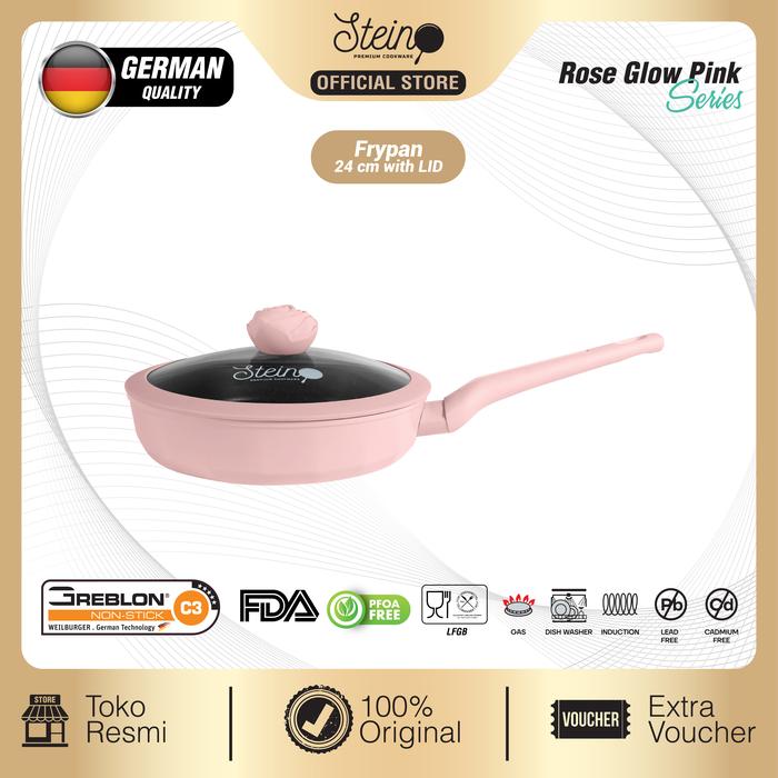 Gambar STEIN Rose Frypan 24cm | Anti-Lengket | German Granite Coating - Glow Pink dari Steincookware Official Store undefined Tokopedia