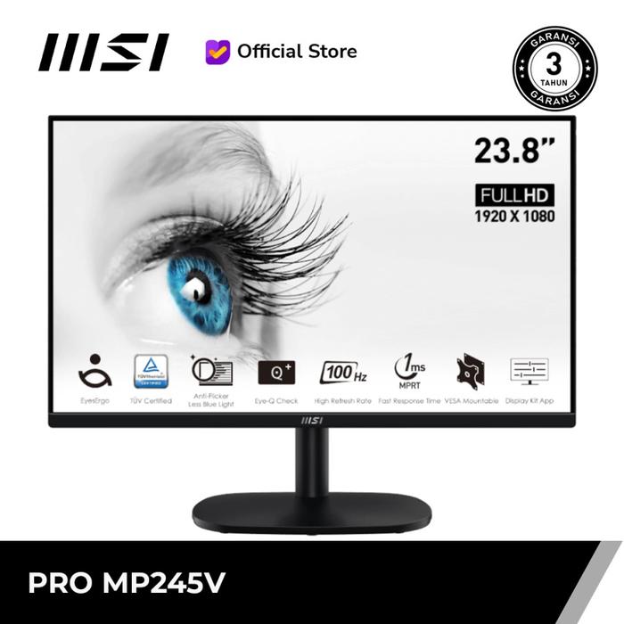 Gambar Monitor MSI LED 23.8" PRO MP245V [1080p, 100Hz] dari Asiatech Solusindo undefined Tokopedia