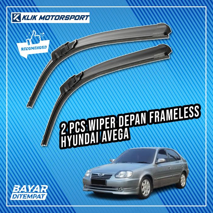 Gambar Wiper Hyundai Grand Avega 2011 / Wiper Mobil Frameless - 1 Set Depan - 2005 - 2010 dari KLIK MOTORSPORT undefined Tokopedia
