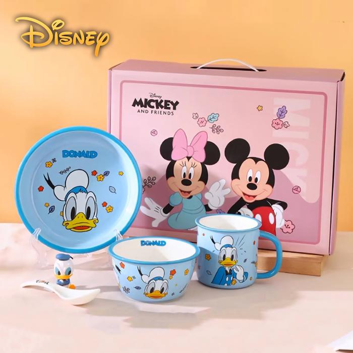 Gambar Set Makan Winnie Minnie Donald Daisy ORI Disney Piring Mangkuk Kado - Donald dari Kawaii Universe undefined Tokopedia