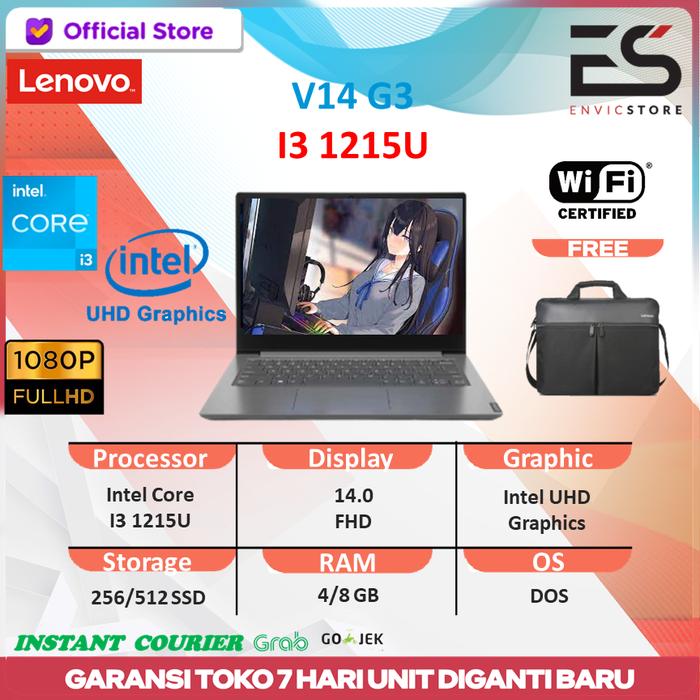 Gambar LENOVO V14 G3 Intel Core I3 1215GU 8GB 256SSD DOS 14.0 GARANSI RESMI - STANDART, 4GB-256SSD dari ENVICSTORE undefined Tokopedia