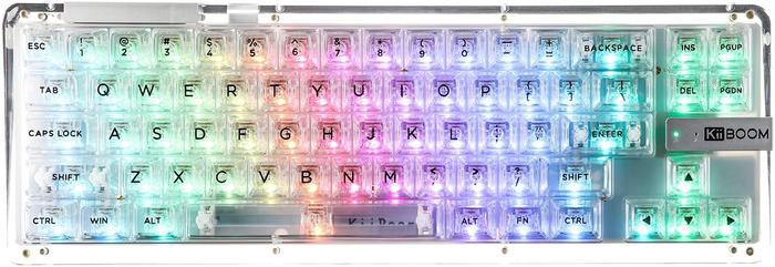 Gambar KiiBoom Phantom 68 Acrylic 65% Crystal Wireless Mechanical Keyboard - White dari Hello El Official undefined Tokopedia