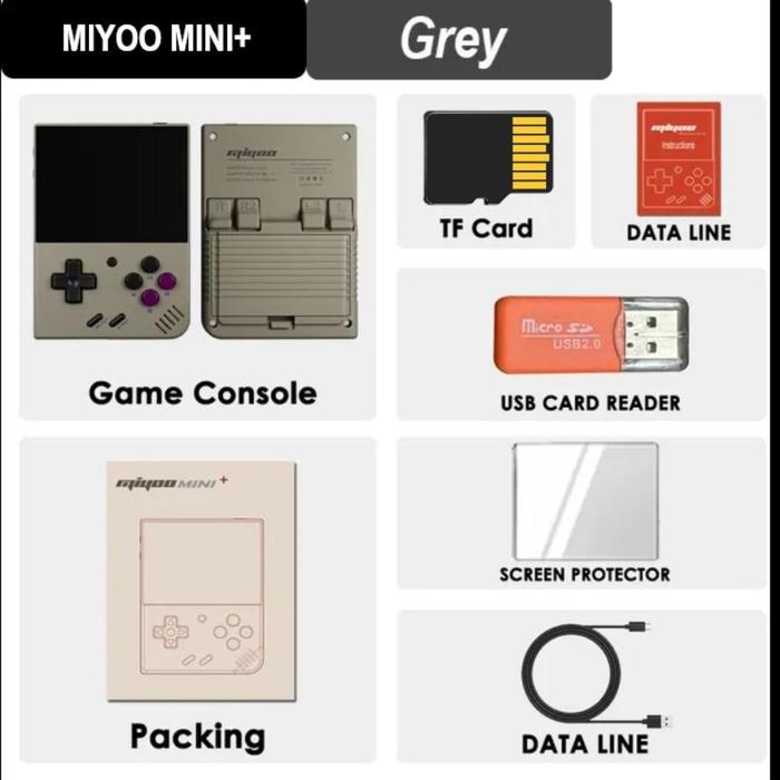 Gambar Miyoo Mini+ Plus Port Handheld Video Game Console Classic Game Player - Gray, Bundle Tas dari Xazzi-store undefined Tokopedia