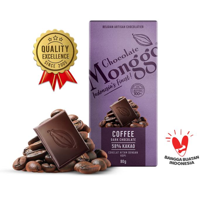 Gambar Dark Cokelat 58% Cocoa | Chocolate Monggo 80g | Coklat Snack Sehat - Coffee dari Chocolate Monggo Indonesia undefined Tokopedia