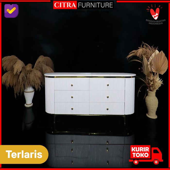 Gambar Crendenza Duco Gold Nordic Style -  Denmak Series | Kabinet TV Classic - white dari Citra furniture undefined Tokopedia